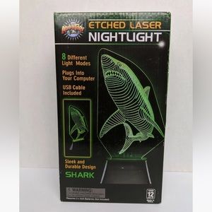 Etched Laser Shark Night Light Usb Adventure Planet